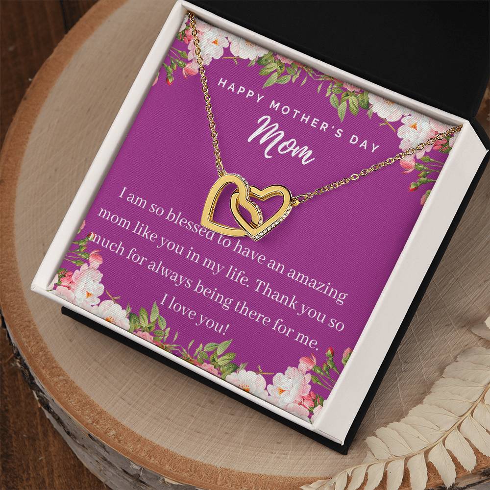 Happy Mother'S Day Mom - Interlocking Hearts Necklace