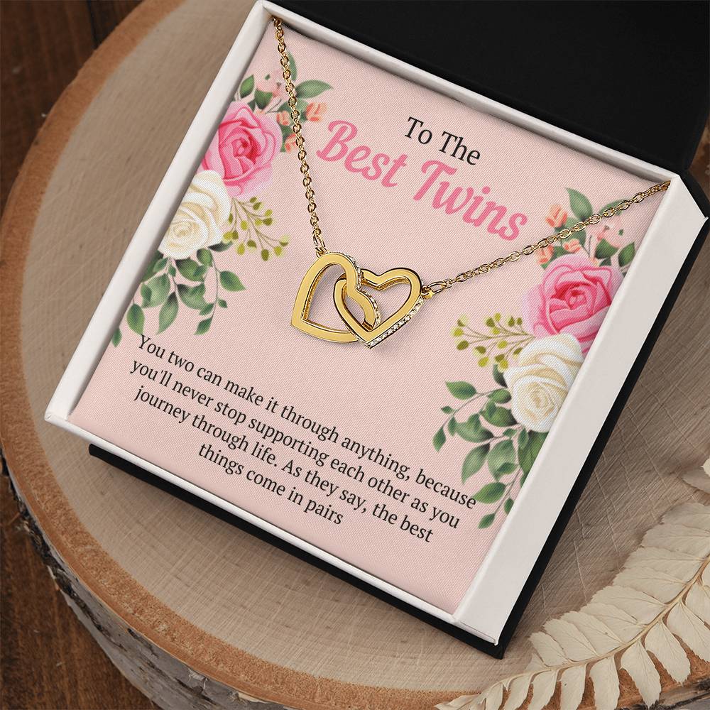 Best Birthday Gift For Twin Sisters Interlocking Hearts Necklace