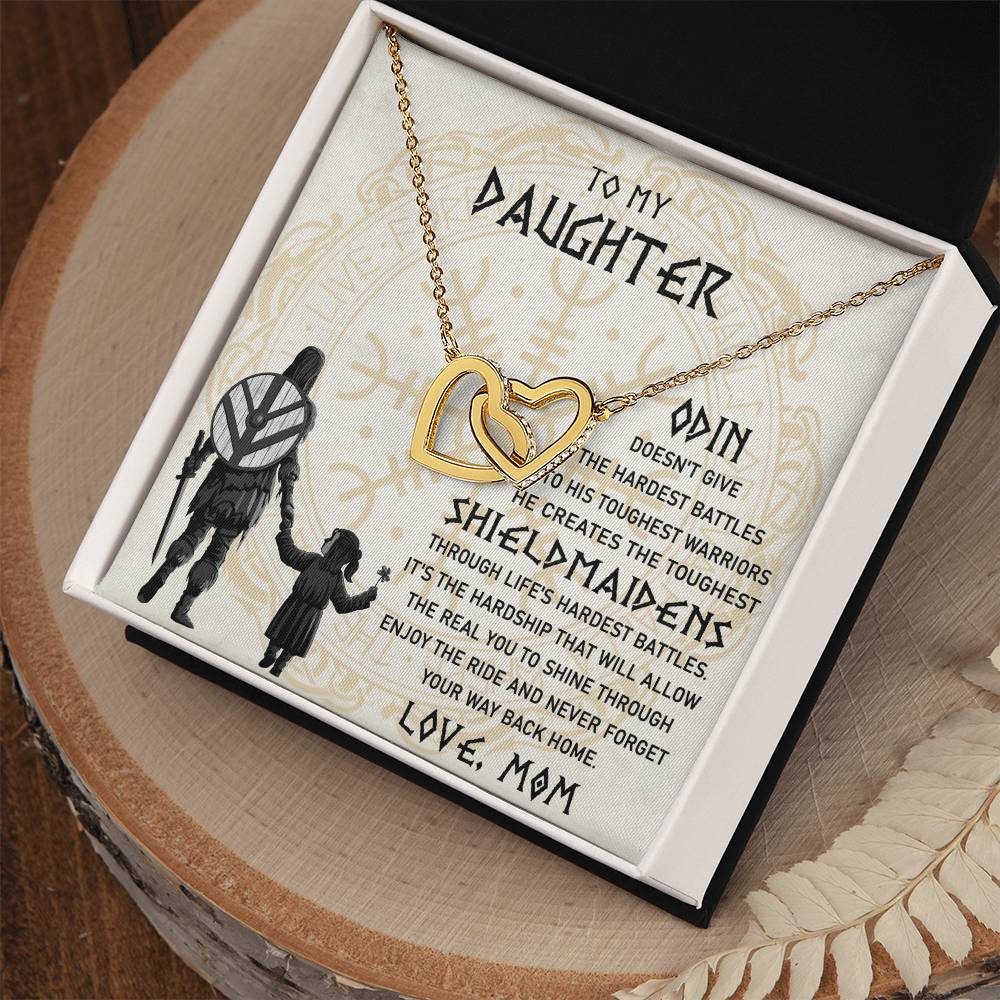 To My Daughter Necklace Daughter Viking Jewelry Norse Daughter Gift Interlocking Hearts Necklace