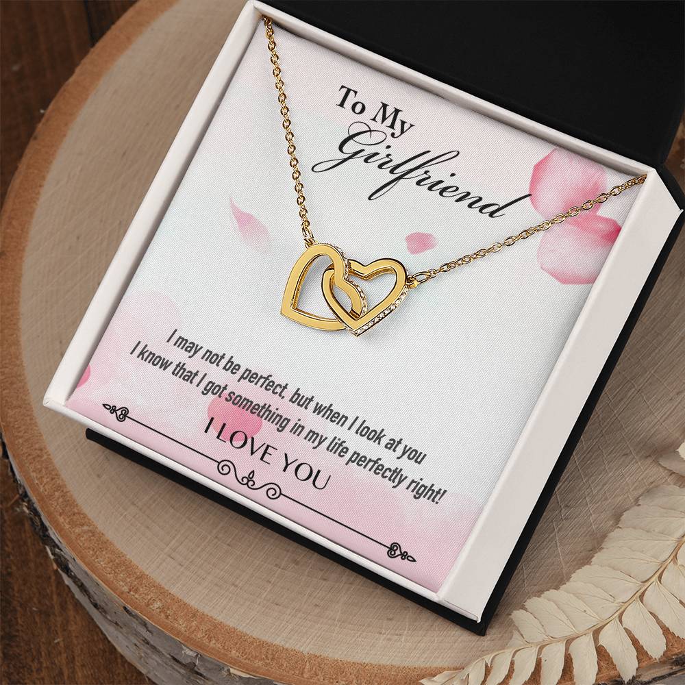 To My Girlfriend Forever Love - Interlocking Heart Necklace Interlocking Hearts Necklace