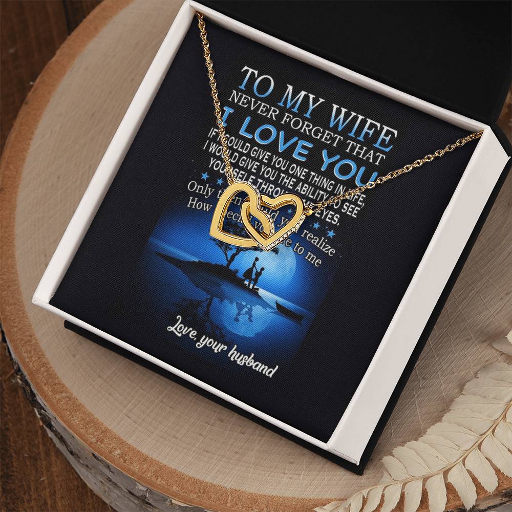 Gift For Wife - Interlocking Hearts Necklace