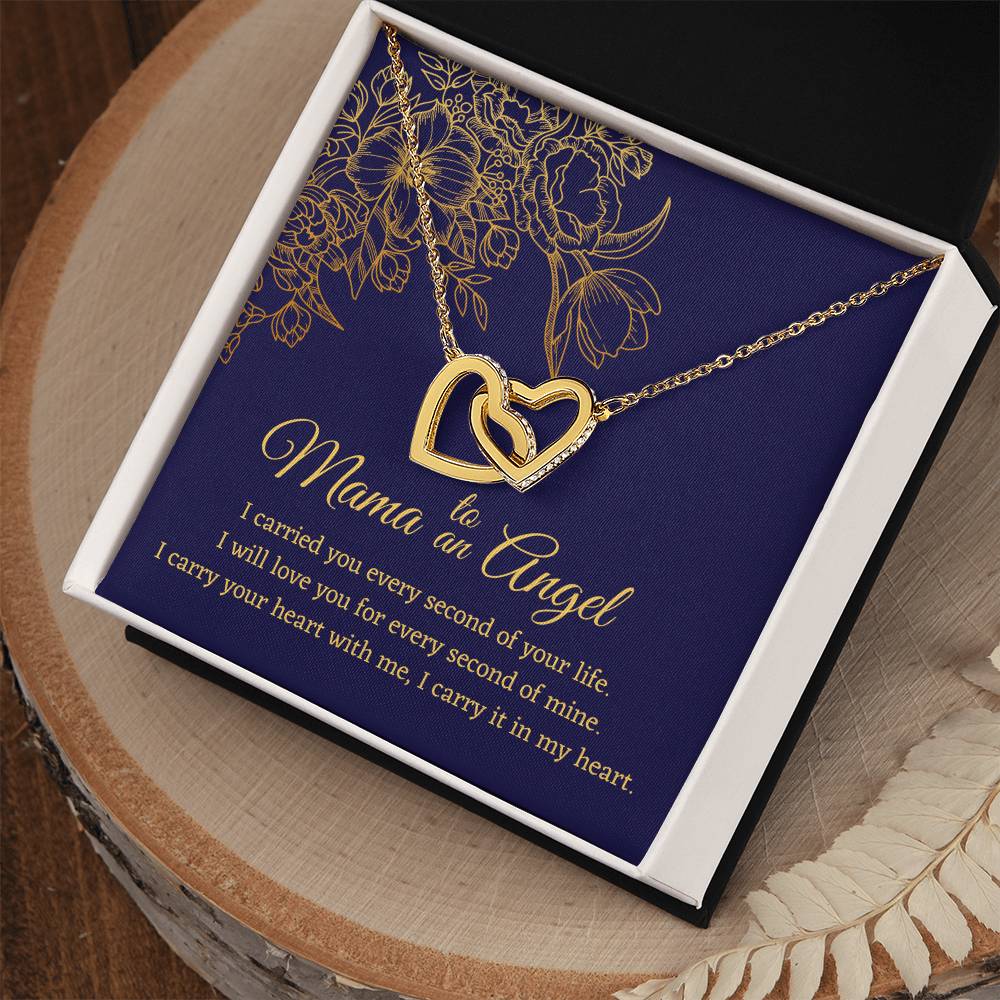 Mama To An Angel - Interlocking Hearts - Miscarriage Gift Necklace Angel Baby Miscarriage Keepsake Pregnancy Loss Bereavement Gift Stillborn Interlocking Hearts Necklace