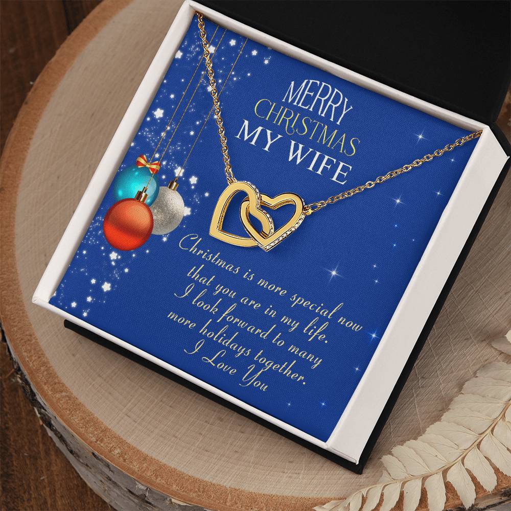 To My Wife - Merry Christmas - Tmw31 Interlocking Hearts Necklace
