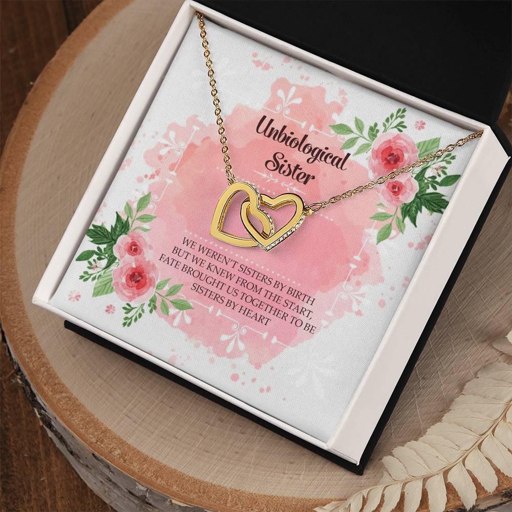 Sisters By Heart - Best Gift For Sister Interlocking Hearts Necklace
