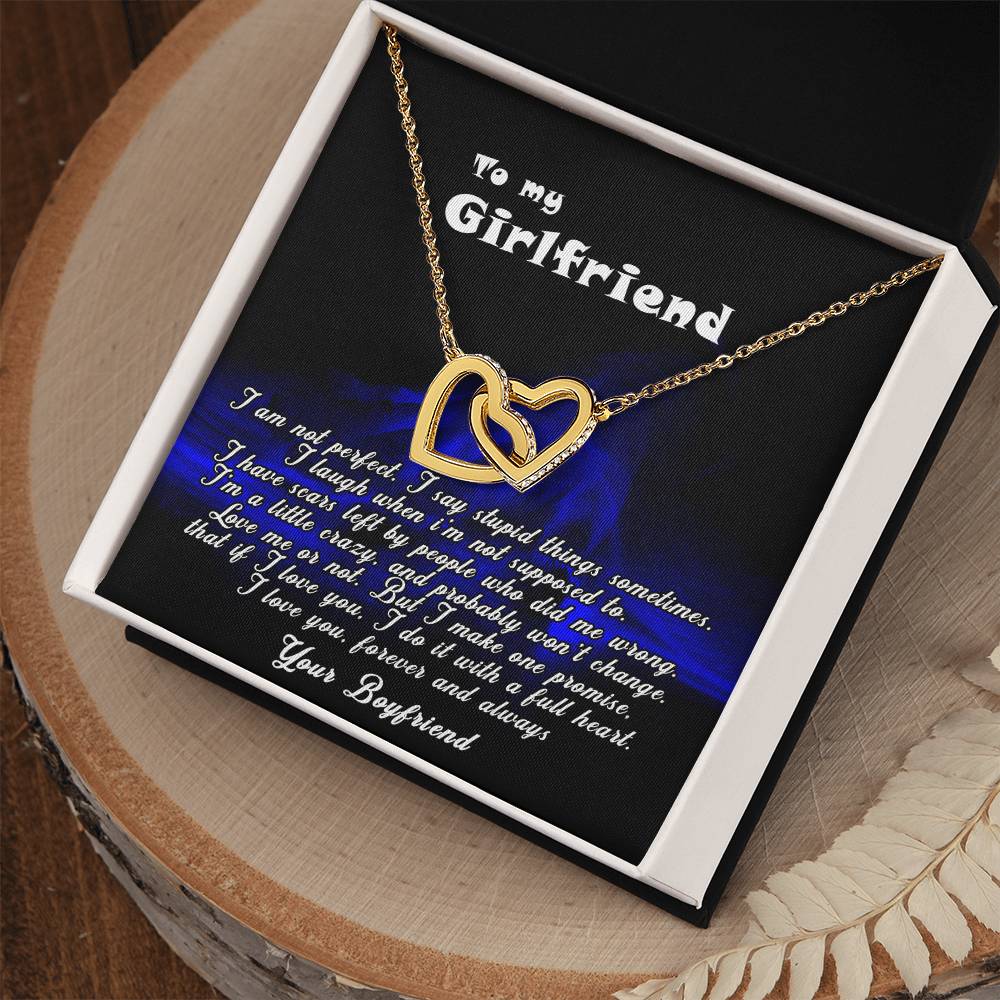 Queen Heart Necklace Gift For Girlfriend Interlocking Hearts Necklace