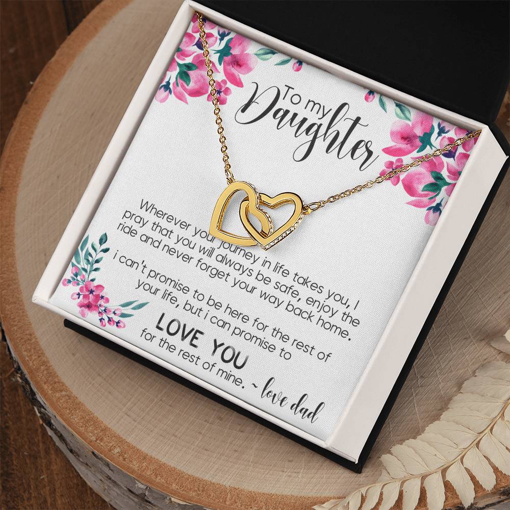 To My Daughter Interlocking Hearts Necklace