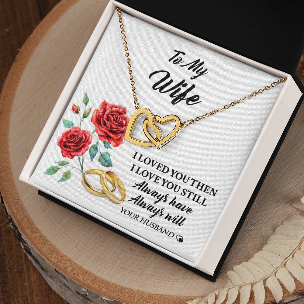Perfect Gift For Wife! She Will Love It! Interlocking Hearts Necklace
