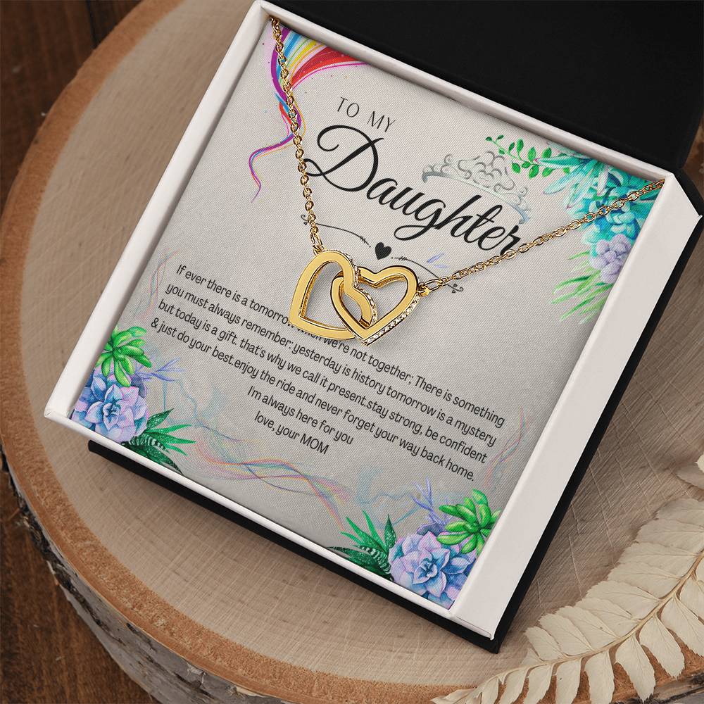 To My Daughter Interlocking Hearts Necklace
