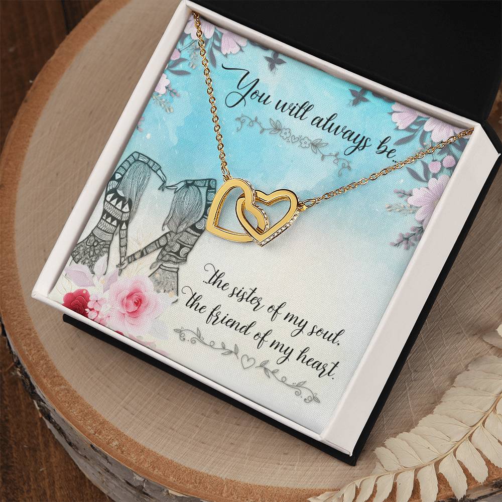 Gift For Sister - The Sister Of My Soul Necklace Interlocking Hearts Necklace