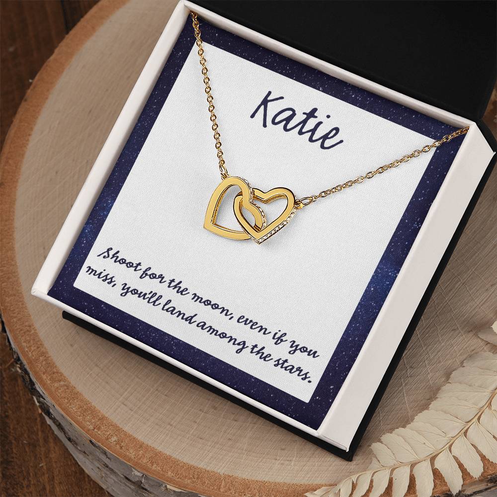 Shoot For The Moon Interlocking Hearts Necklace