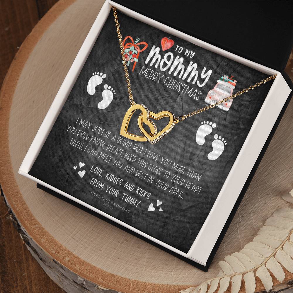 New Mom Christmas Pregnant Wife Christmas Gift Christmas Gift For Pregnant Wife Jewelry For Pregnant Wife Expecting Wife Christmas Interlocking Hearts Necklace