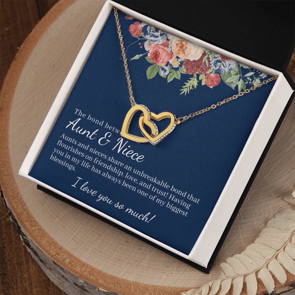 The Bond Between Aunt & Niece Interlocked Hearts Necklace Interlocking Hearts Necklace