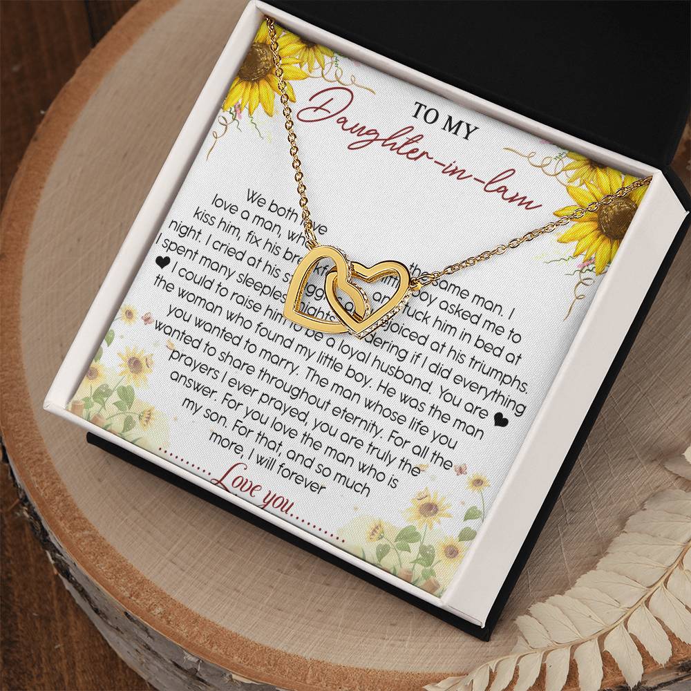 To My Daughter-In-Law Interlocking Hearts Necklace Message Card