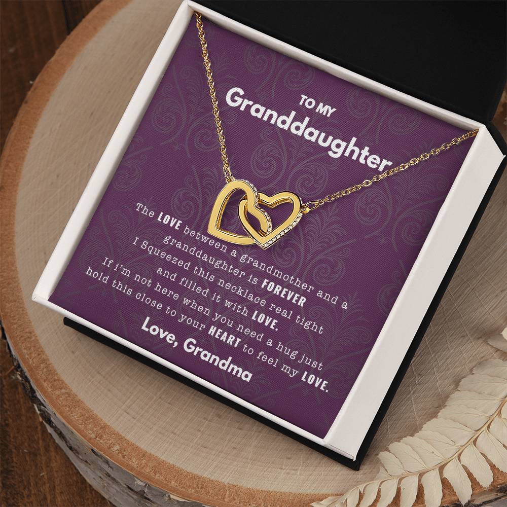 To My Granddaughter - Filled With Love - Necklace Interlocking Hearts Necklace