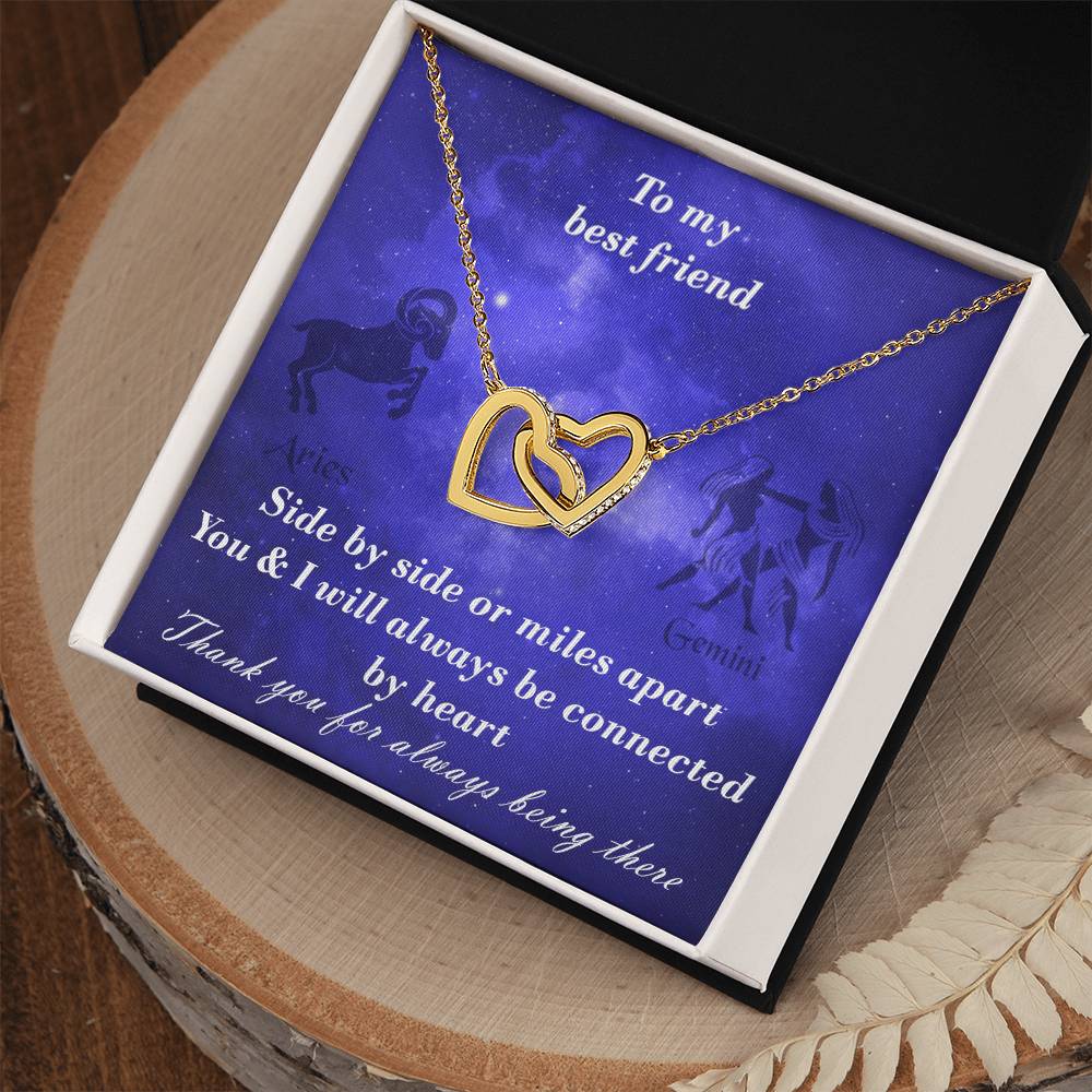 Aries To Gemini Best Friend Interlocked Hearts Necklace Interlocking Hearts Necklace