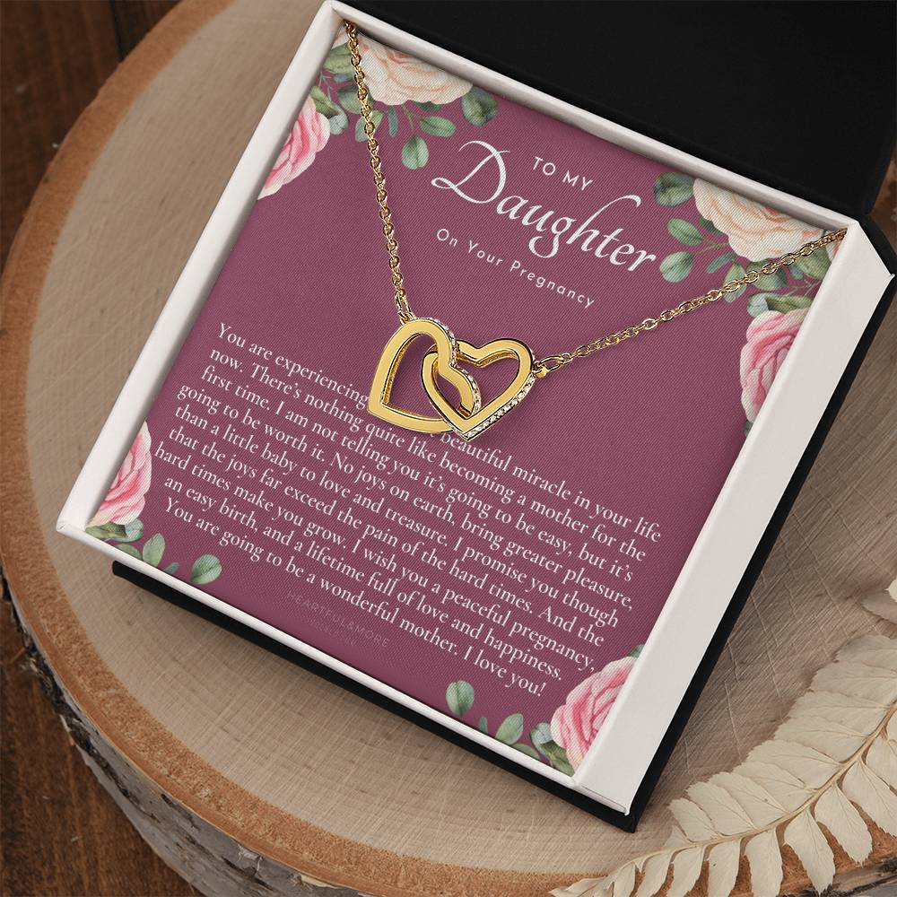 Pregnancy Gift For Daughter Baby Shower Gift Mom To Be Gift Expecting Mom Gift Pregnant Daughter Gift From Mom Interlocking Hearts Necklace