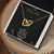 Never Give Up - Black Background Interlocking Hearts Necklace