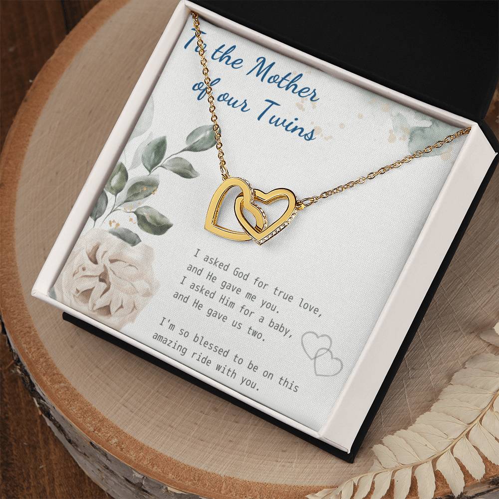 Mother Of Twins Gift For Wife Interlocking Hearts Necklace
