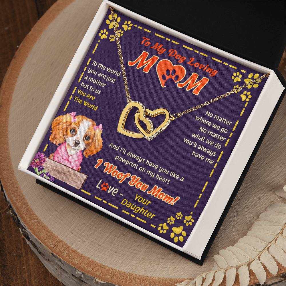 To My Mom - You Are The World - Necklace Interlocking Hearts Necklace