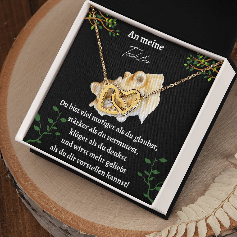 Lion Strenght Tochter Interlocking Hearts Necklace