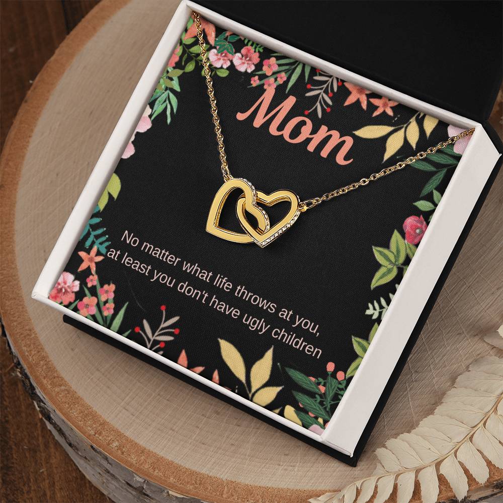 Funny Mom Necklace Interlocking Hearts Necklace