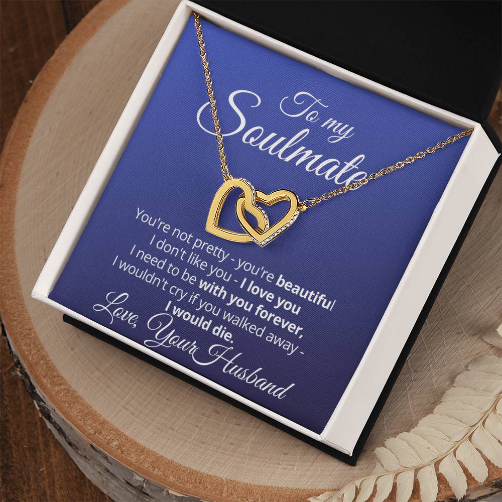 Soulmate Hearts Necklace Gift Interlocking Hearts Necklace