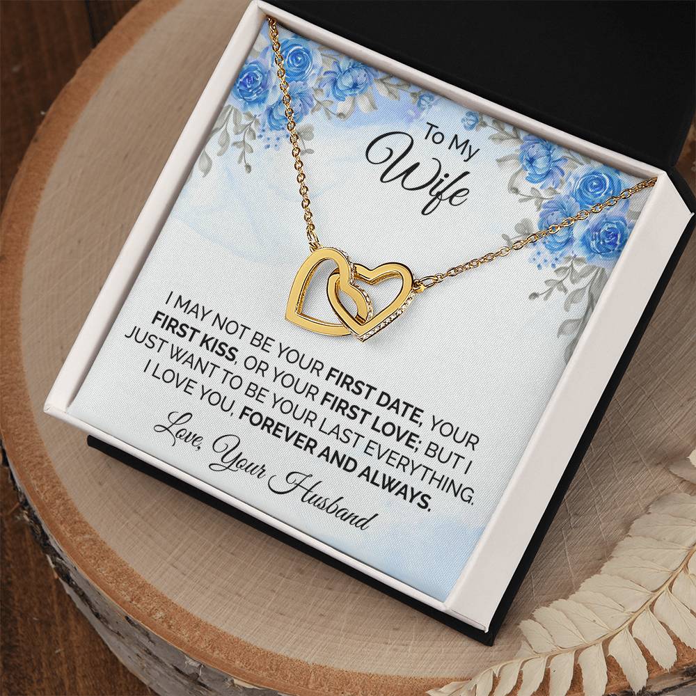 To My Wife Interlocking Hearts Necklace