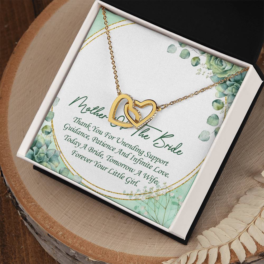 Mother Of The Bride Interlocking Hearts Necklace Message Card