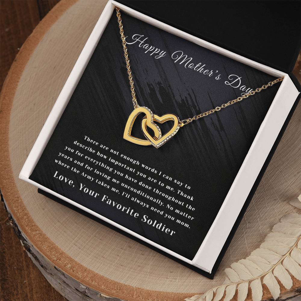Mother'S Day- Interlocking Hearts- Favorite Soldier - Army Interlocking Hearts Necklace
