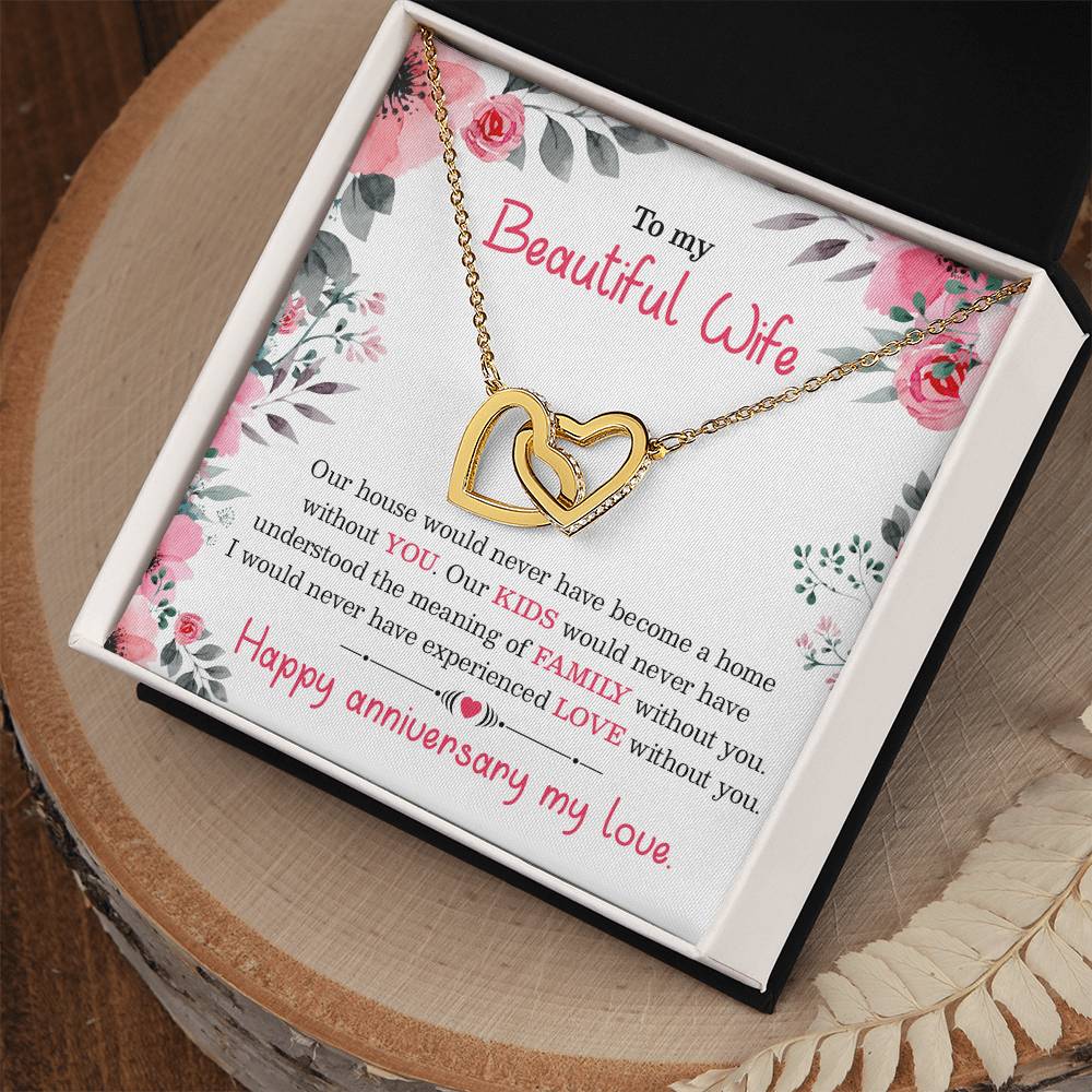 Interlocking Heart Anniversary Necklace Gift For Your Wife Interlocking Hearts Necklace