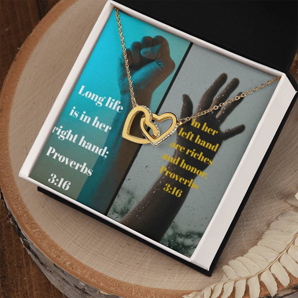 Ike Mens Collage Proverbs Jewelry Interlocking Hearts Necklace