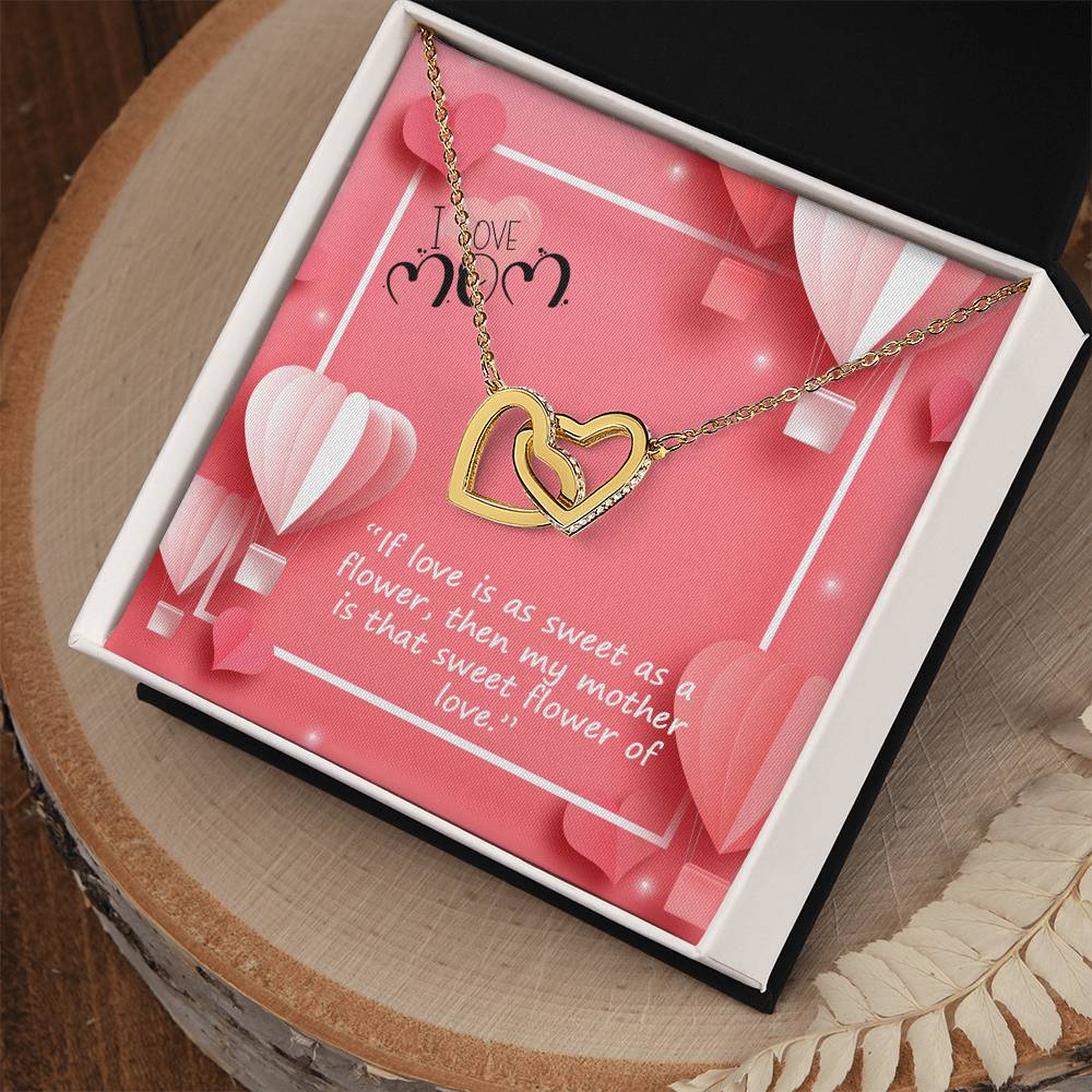 I Love My Mom Very Much Happy Mothers Day Interlocking Hearts Necklace