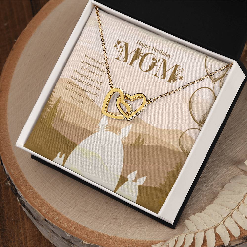 My Strong And Wise Mother - Interlocking Hearts Necklace
