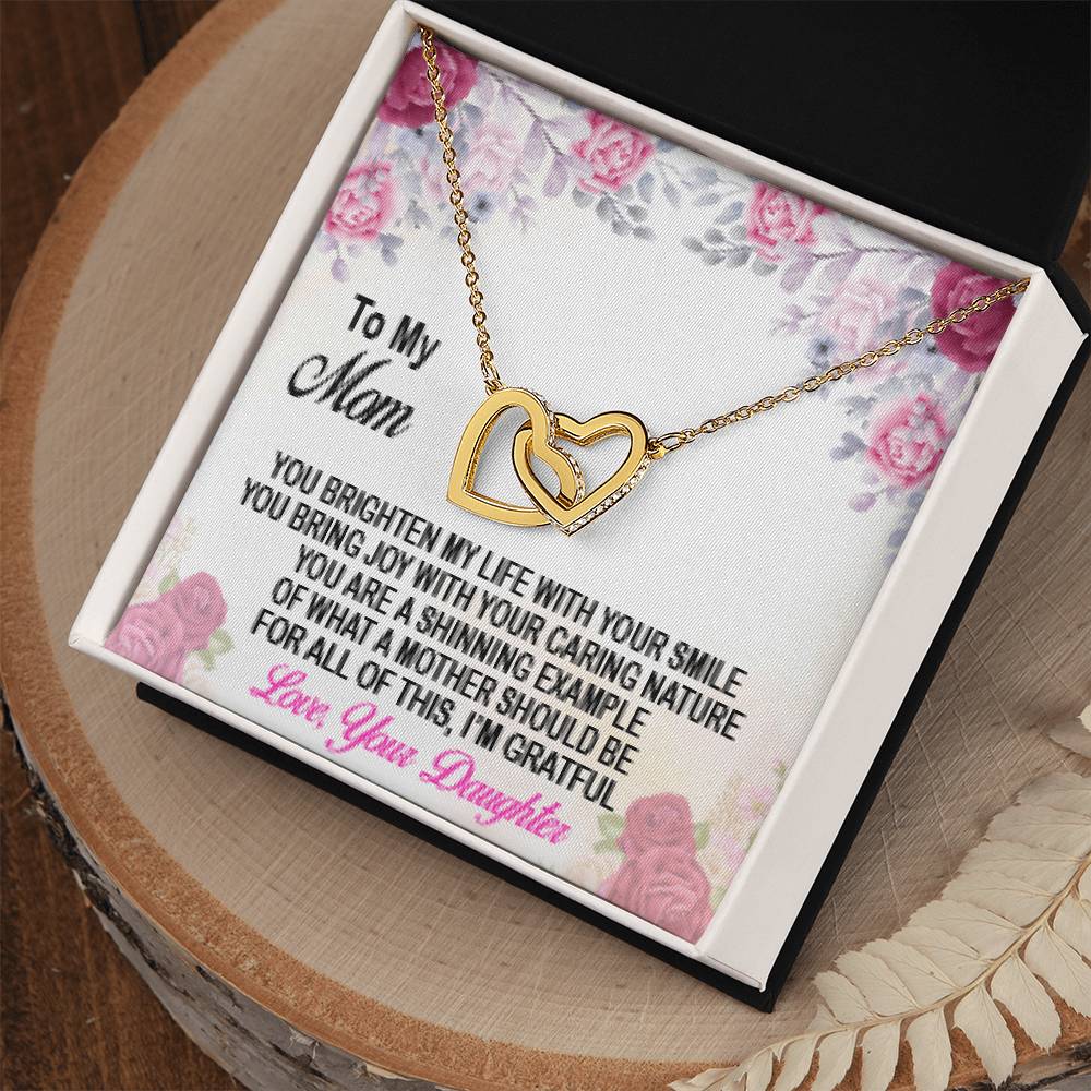 Mom Daughter Gift Mother'S Day Interlocking Hearts Necklace