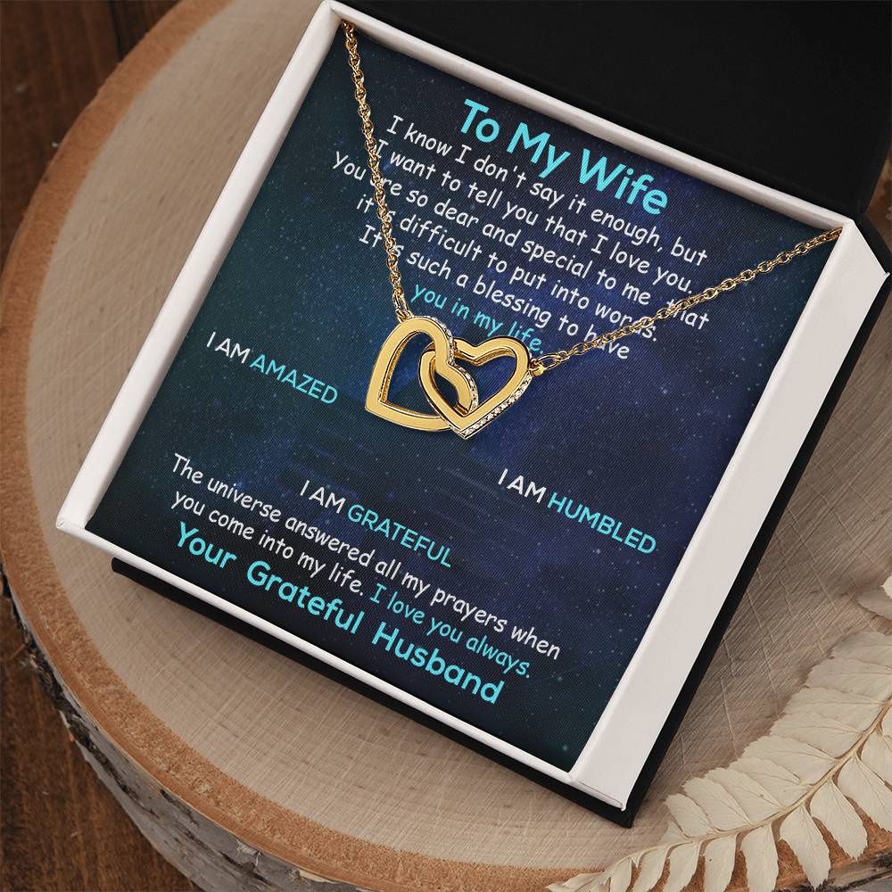 Personalized Wife Necklace Husband To Wife Gift For My Wife Romantic Wife Gift Wife Birthday Surprise Wife Appreciation Up The Movie Interlocking Hearts Necklace