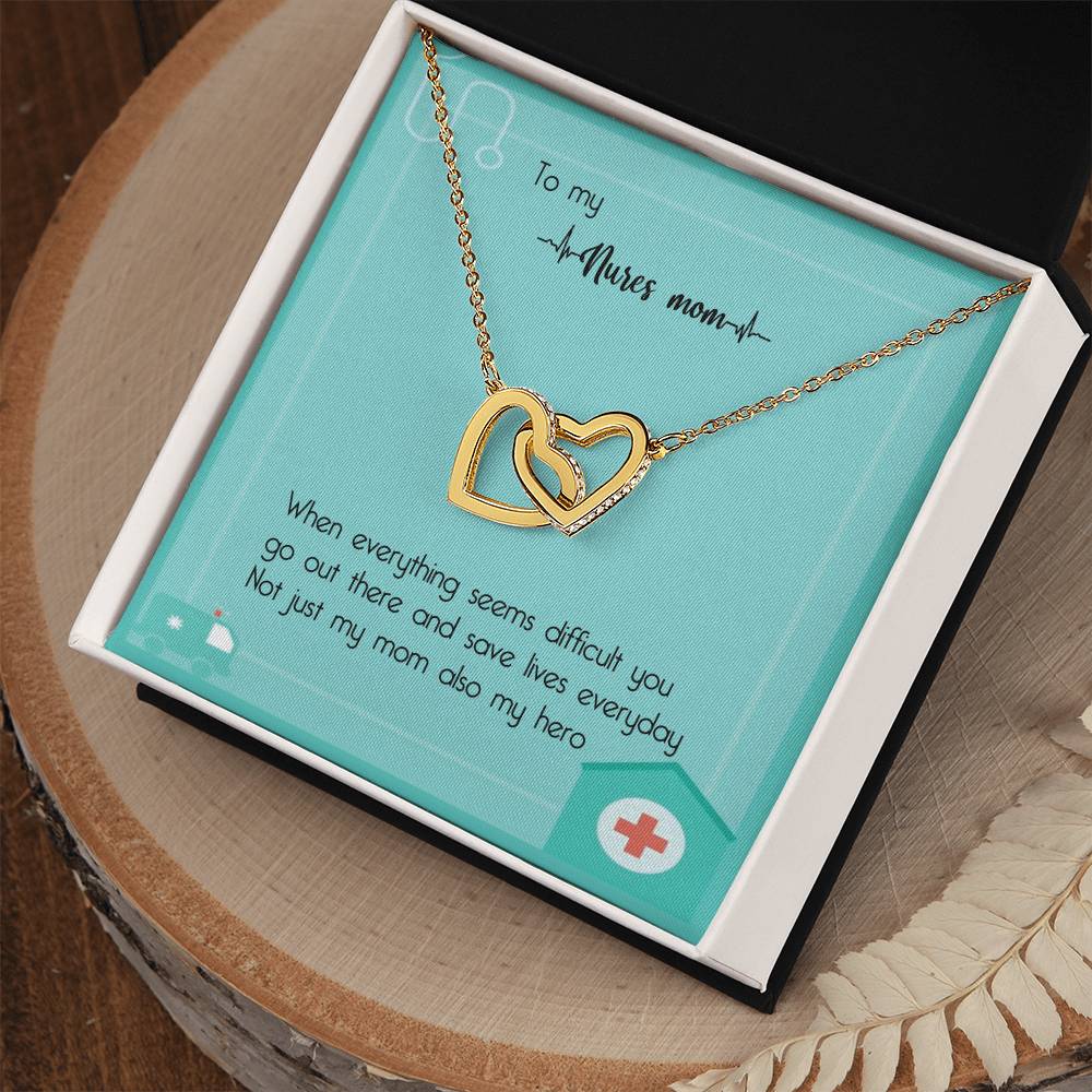 Nurse Mom Gift Interlocking Hearts Necklace Gift For Nurse Mom