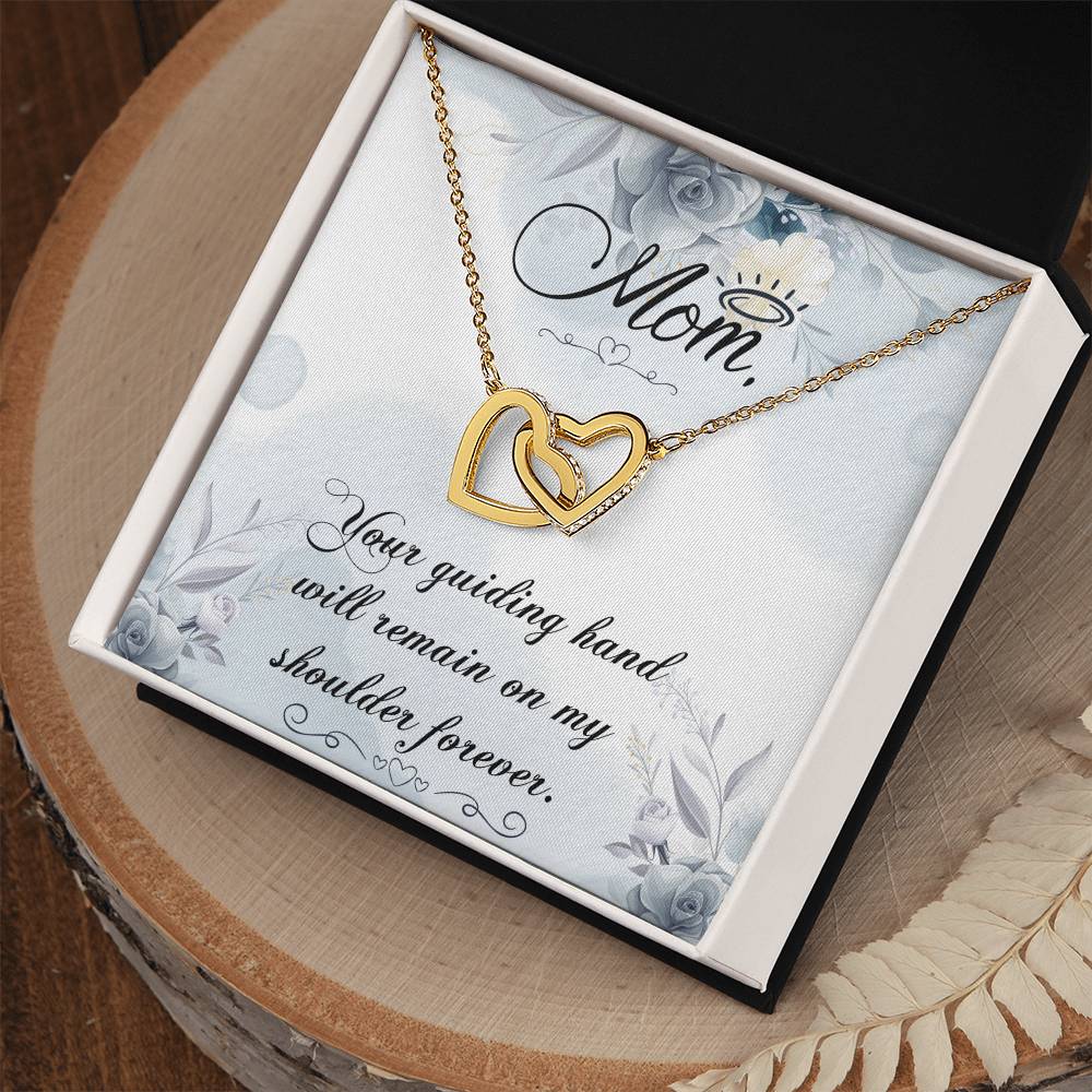 Mom Your Guiding Hand - Interlocking Heart Necklace Interlocking Hearts Necklace