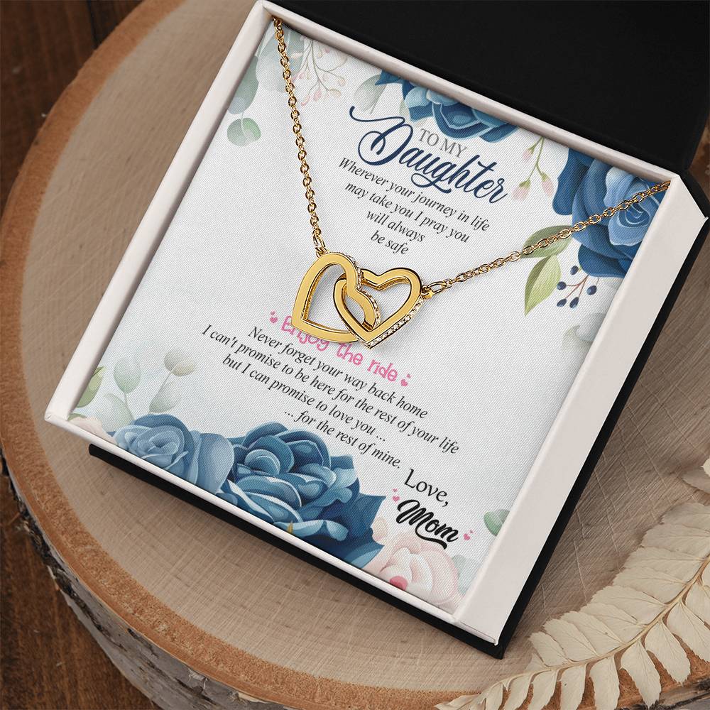 To My Daughter - Interlocking Hearts Necklace