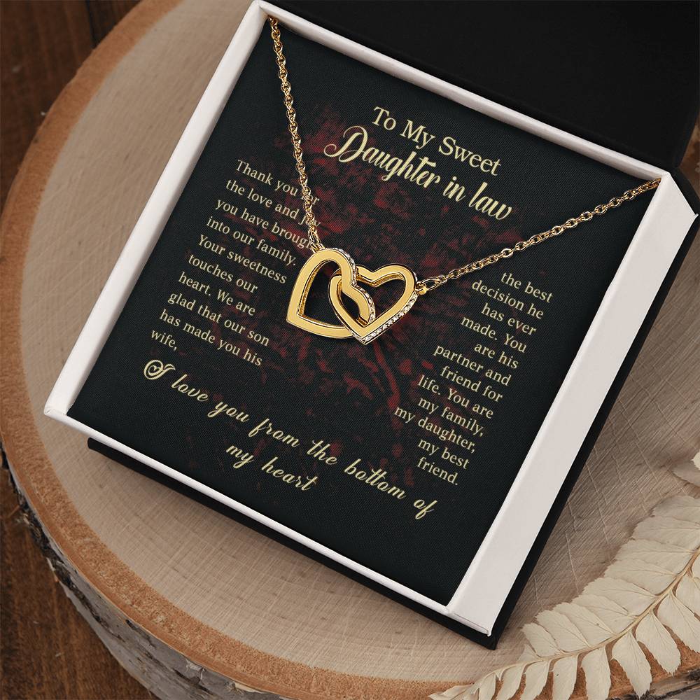 Heart Interlocked Daughter In Law Gift Interlocking Hearts Necklace