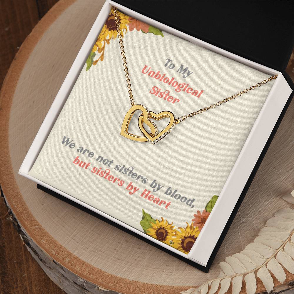 Interlocking Heart Necklace - To My Unbiological Sister Interlocking Hearts Necklace