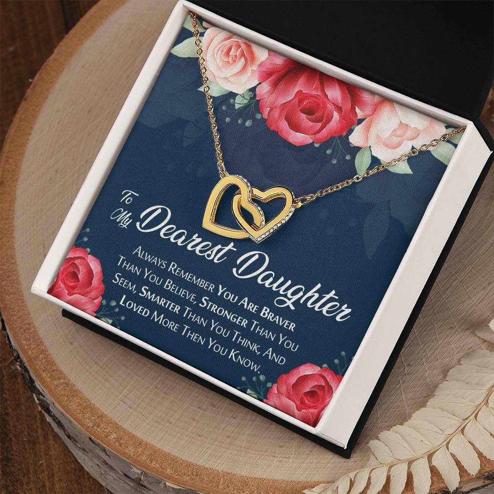 Best Gift For Daughter Always Remember You Are Breaver Interlocking Hearts Necklace
