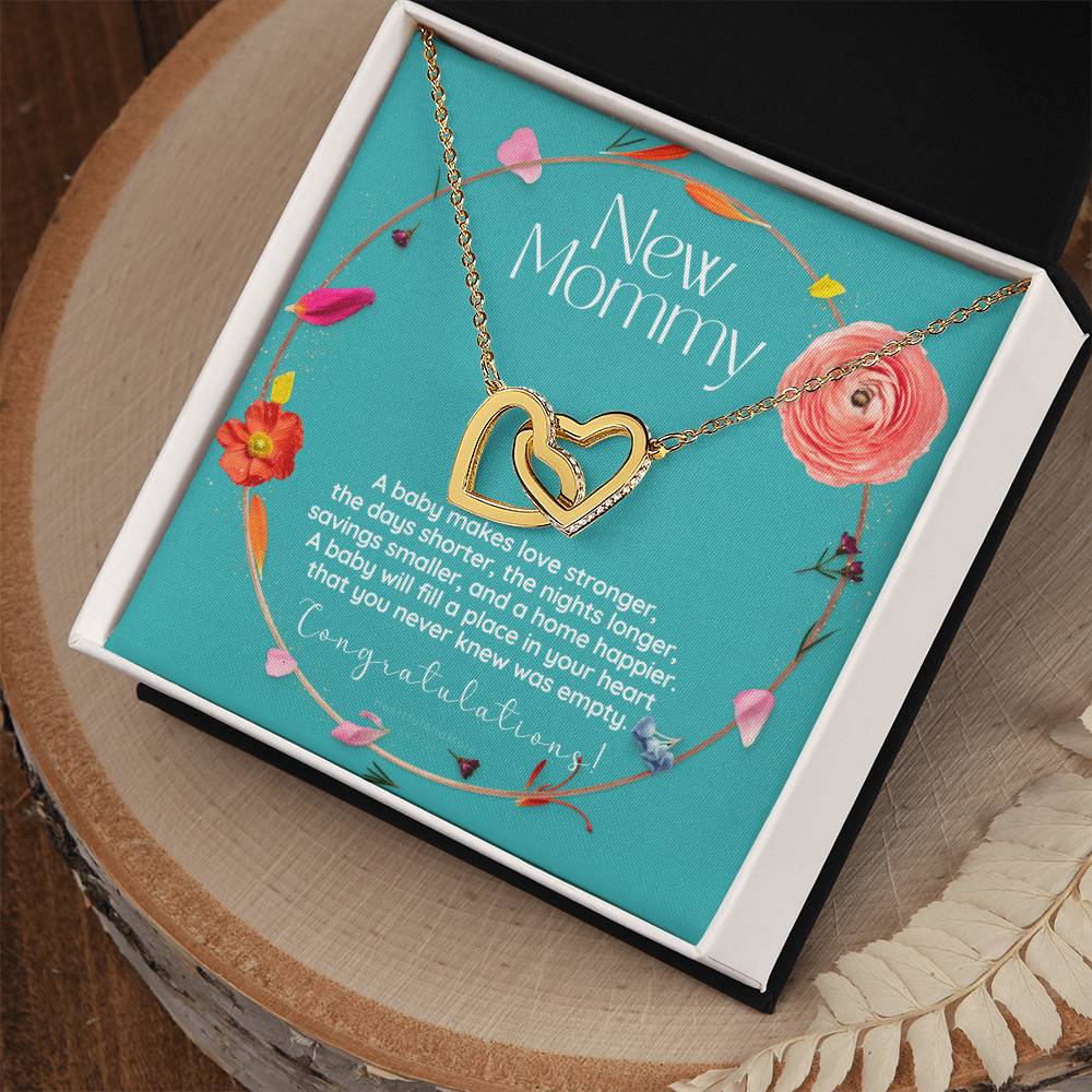 Mom To Be Necklace New Mom Necklace First Time Mom Necklace Pregnancy Gift New Mom Gift New Mommy Gift New Mom Gift Jewelry Interlocking Hearts Necklace