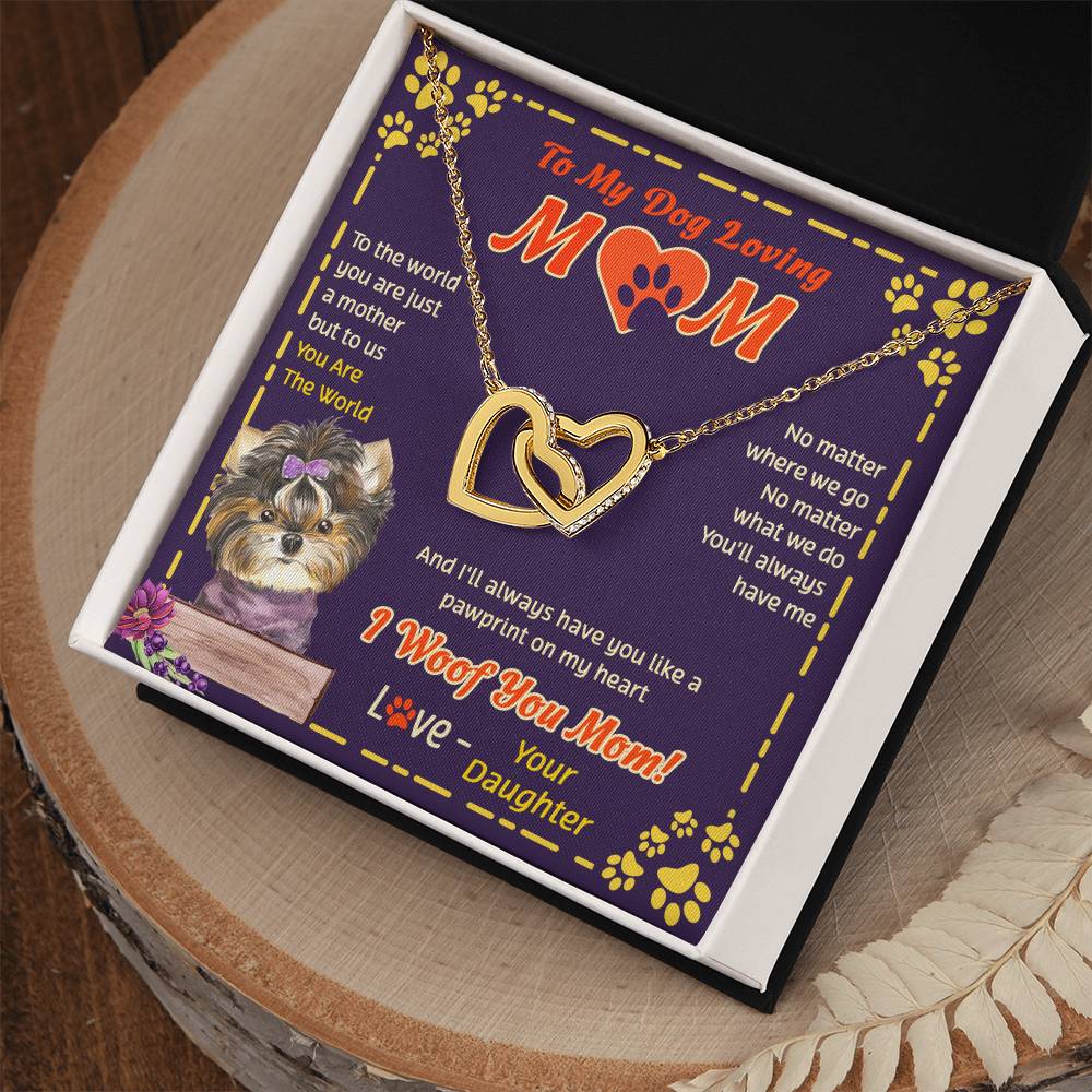 To My Wife - You Are The World - Necklace Interlocking Hearts Necklace