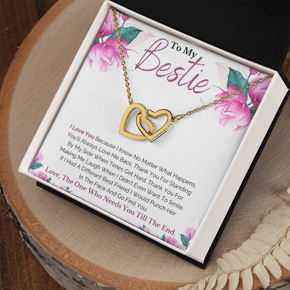 To My Best Friend Necklace Interlocking Hearts Necklace