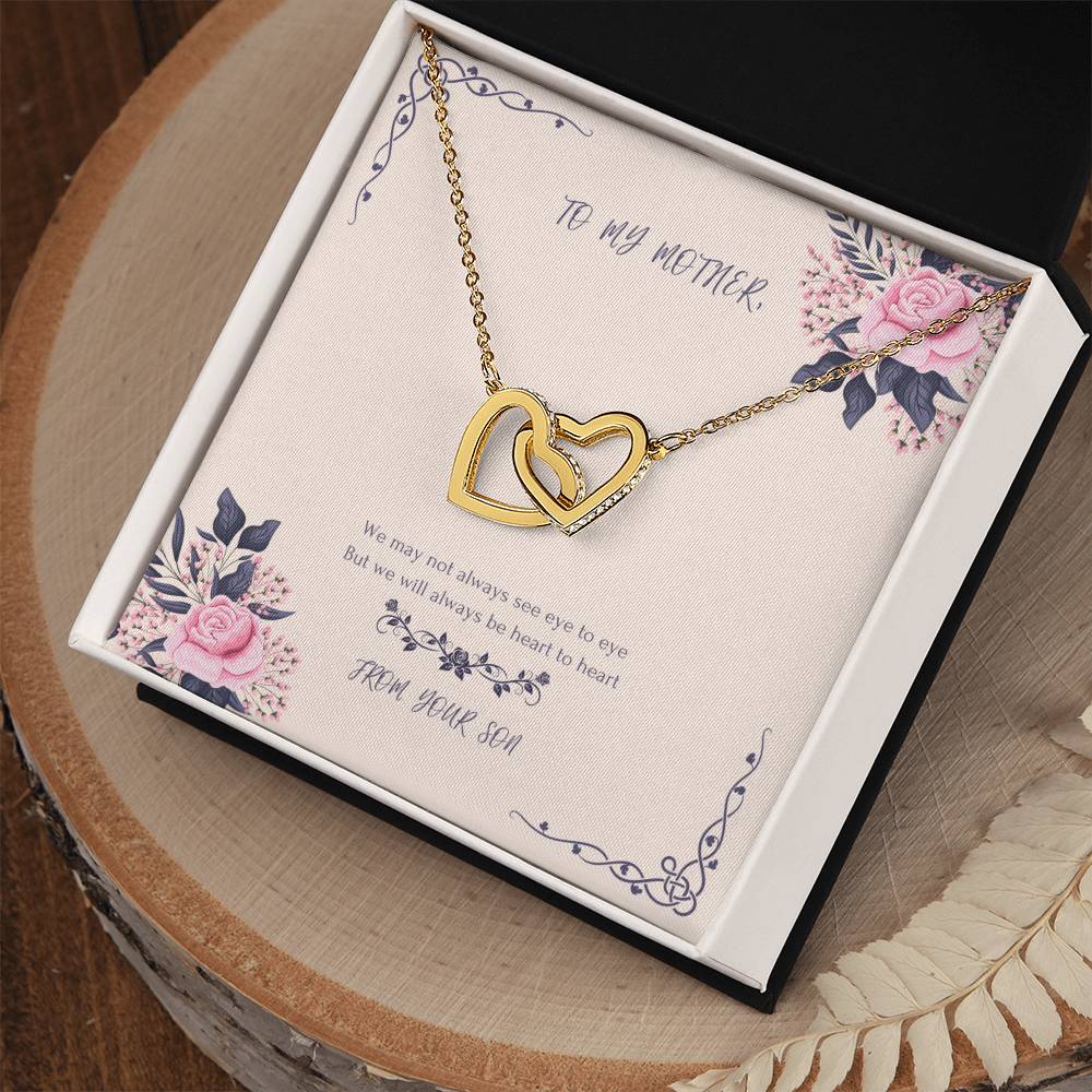Heart To Heart Never-Ending Love Necklace From Son Interlocking Hearts Necklace
