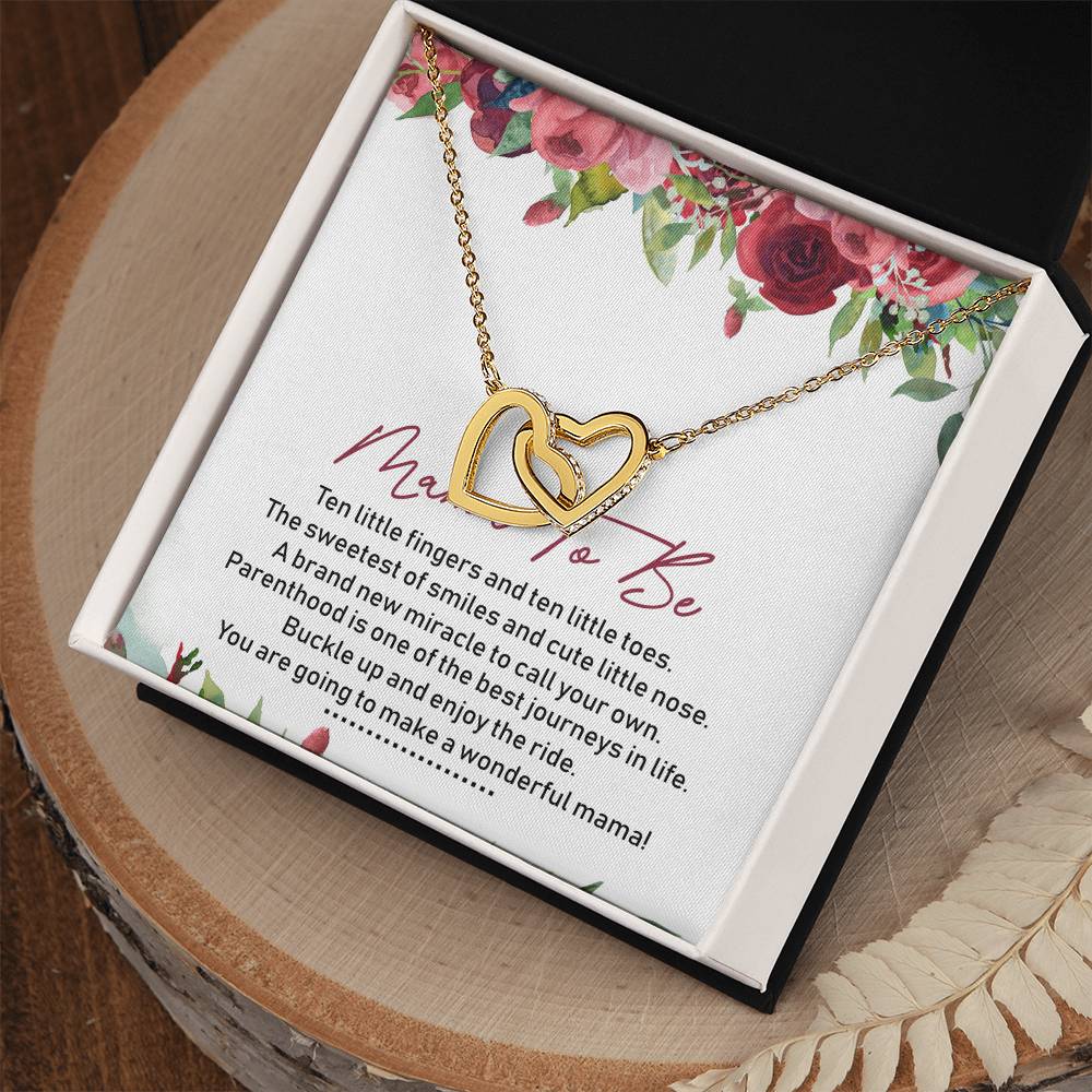 Mama To Be Interlocking Hearts Necklace Message Card