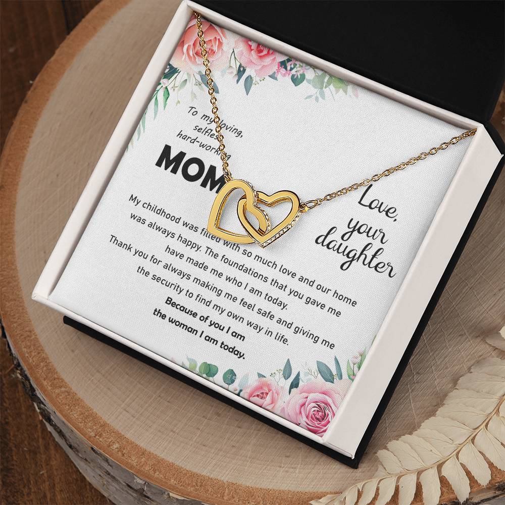 Thank You Mom Thanksgiving Gift Interlocking Hearts Interlocking Hearts Necklace
