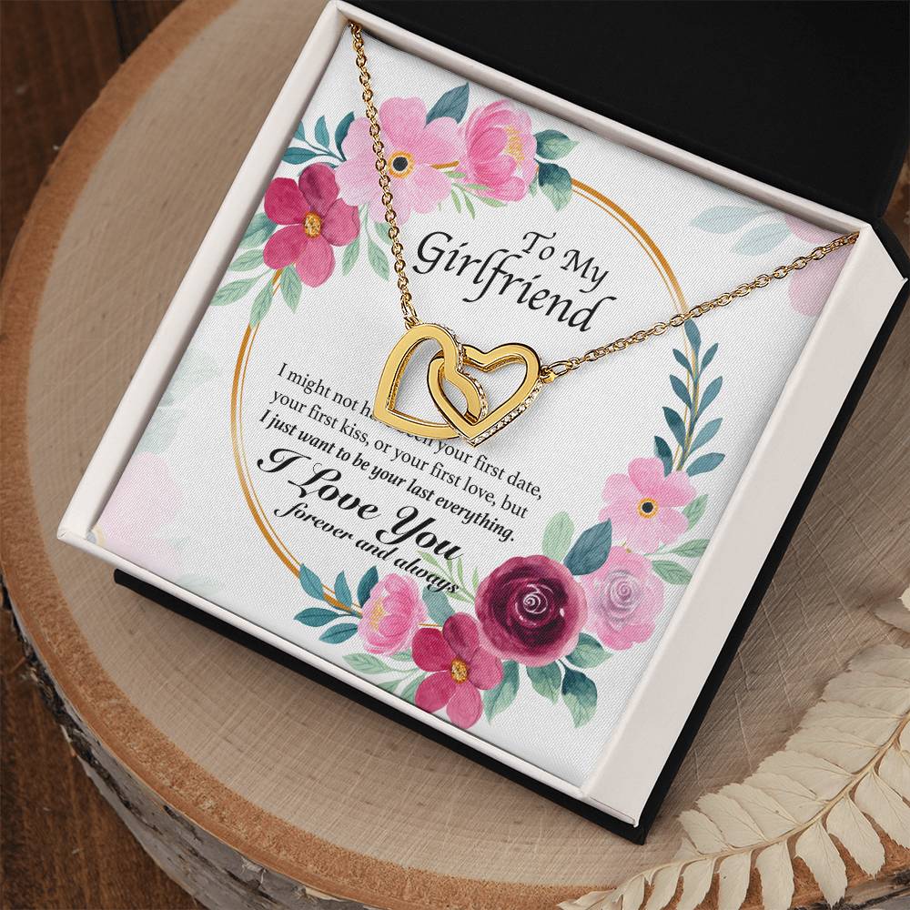 To My Girlfriend - My Last Everything - Hearts Necklace Interlocking Hearts Necklace