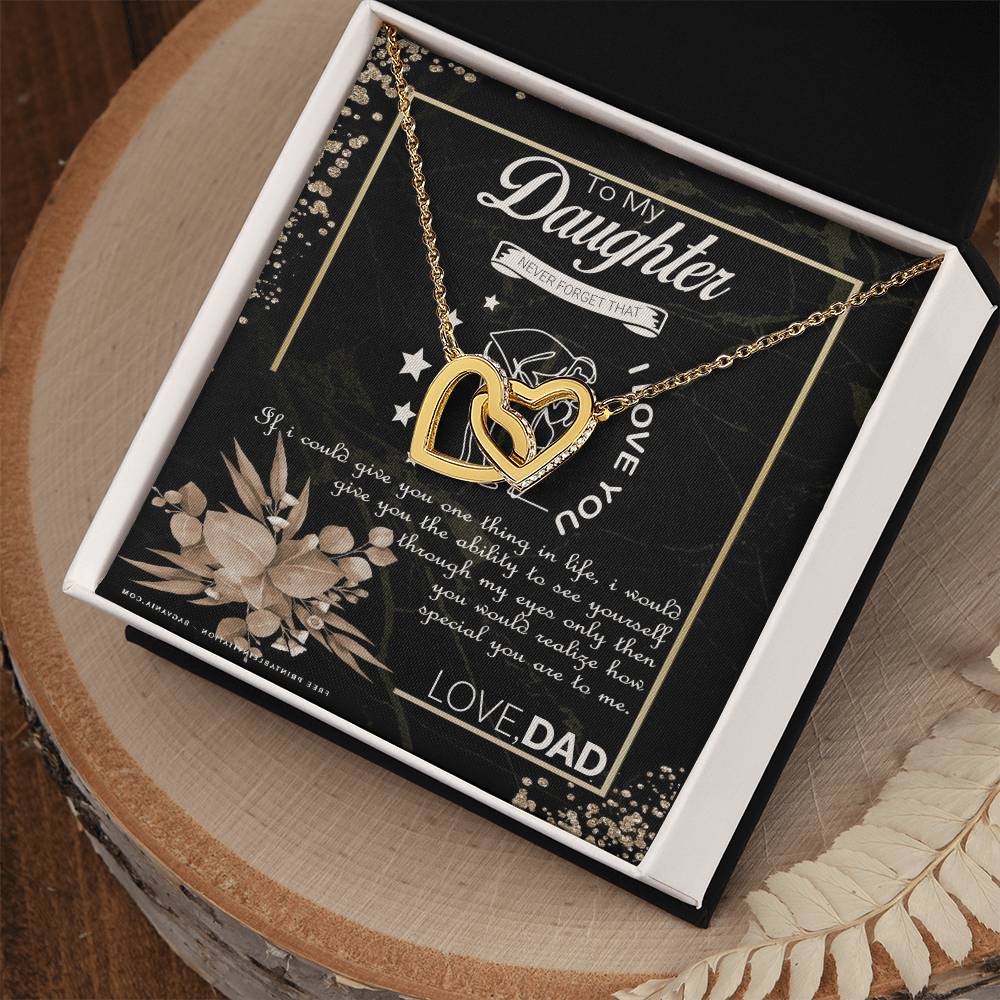 To My Daughter Interlocking Hearts Necklace