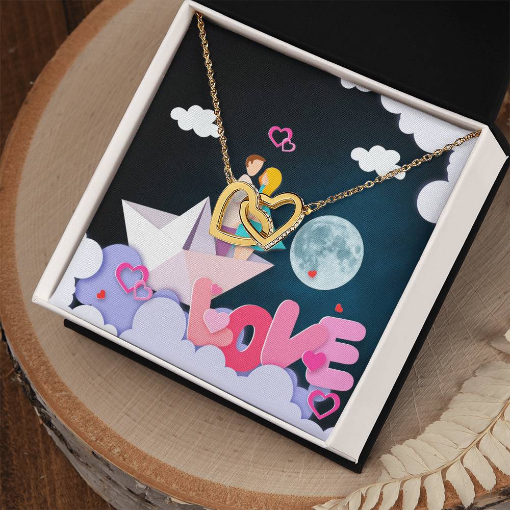 To Wife Girlfriend . Show Your Love To Your Lovely Girlfriend Wife. Gift For Girlfriend Wife Interlocking Hearts Necklace